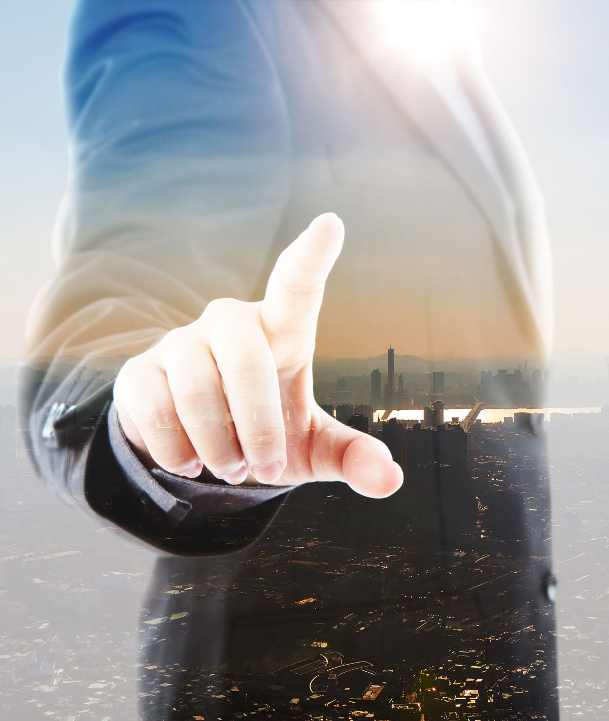 businessman pointing
